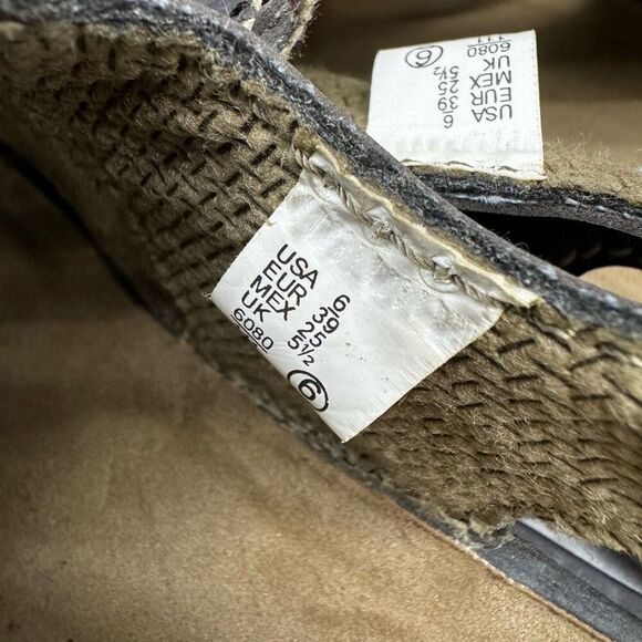 Wolfe Island Womens Brown Leather Fisherman Y2K Strap Chunky Sandals Size 6 - Picture 7 of 7